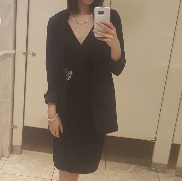 DS lab black dress with beading detail, size 4 - Picture 3 of 3